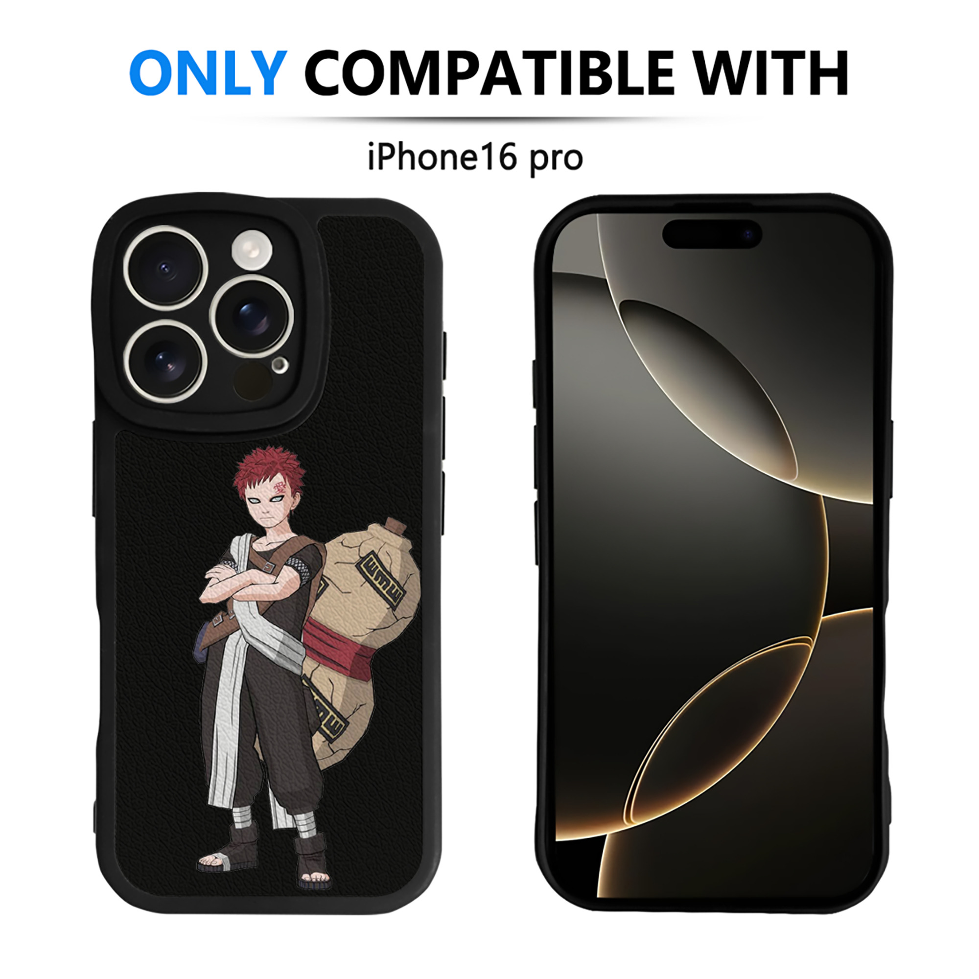 （画像用） NARUTO -ナルト- ガアラ Gaara 【iPhone 16シリーズ対応】シリコンスマホケース（レザー調） 材質：シリコン